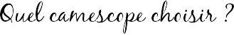 Quel camescope choisir ?