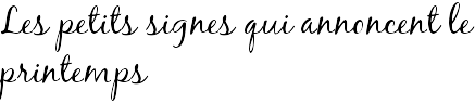 Les petits signes qui annoncent le printemps