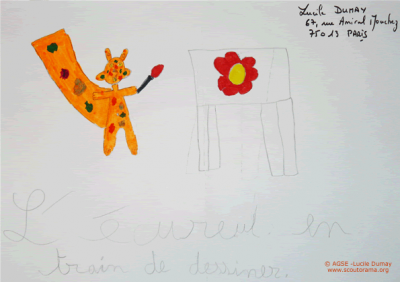 ecureuil dessinant